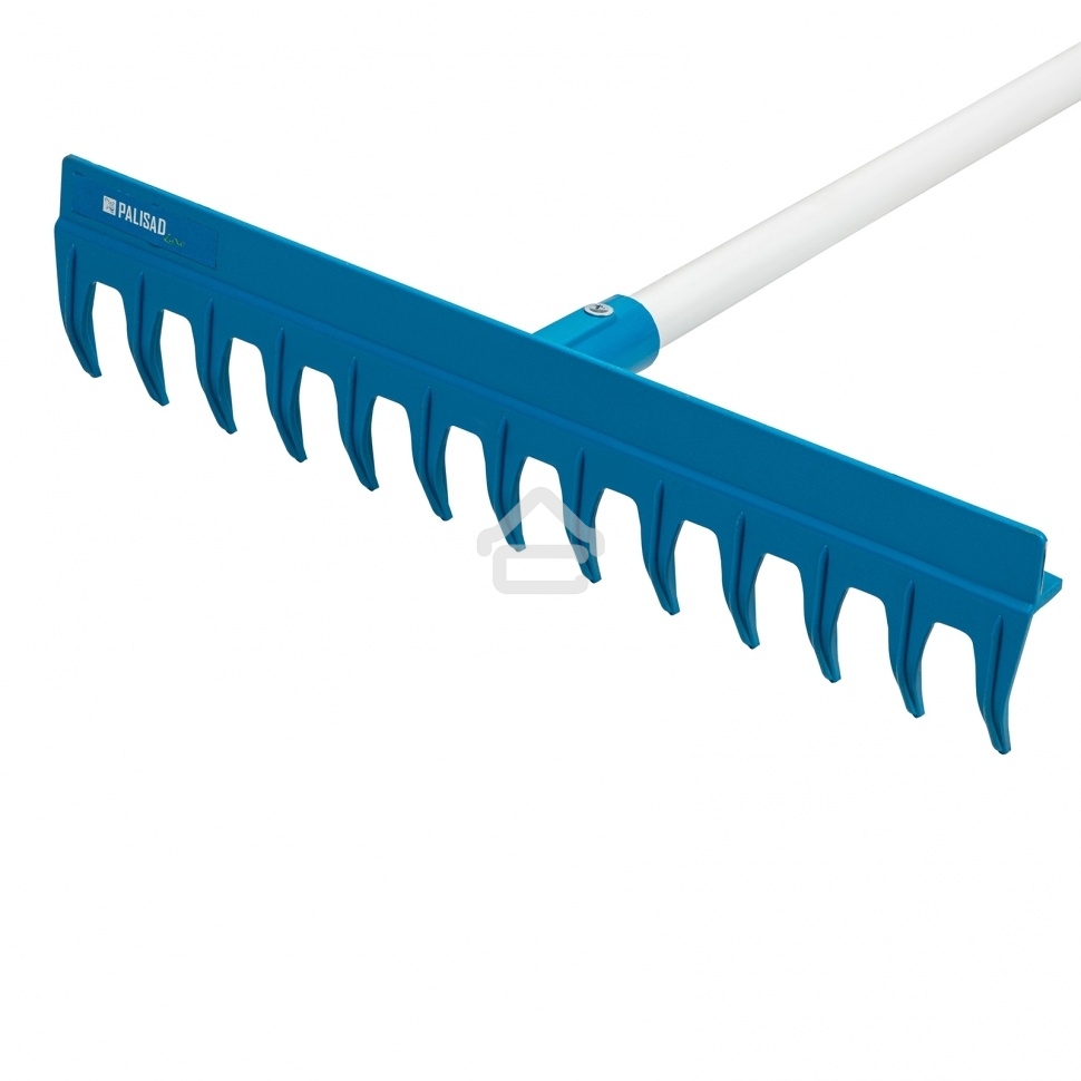 Грабли пластиковые, 430 мм, 13 прямых зубьев, усиленные, металлический черенок, LUXE Palisad