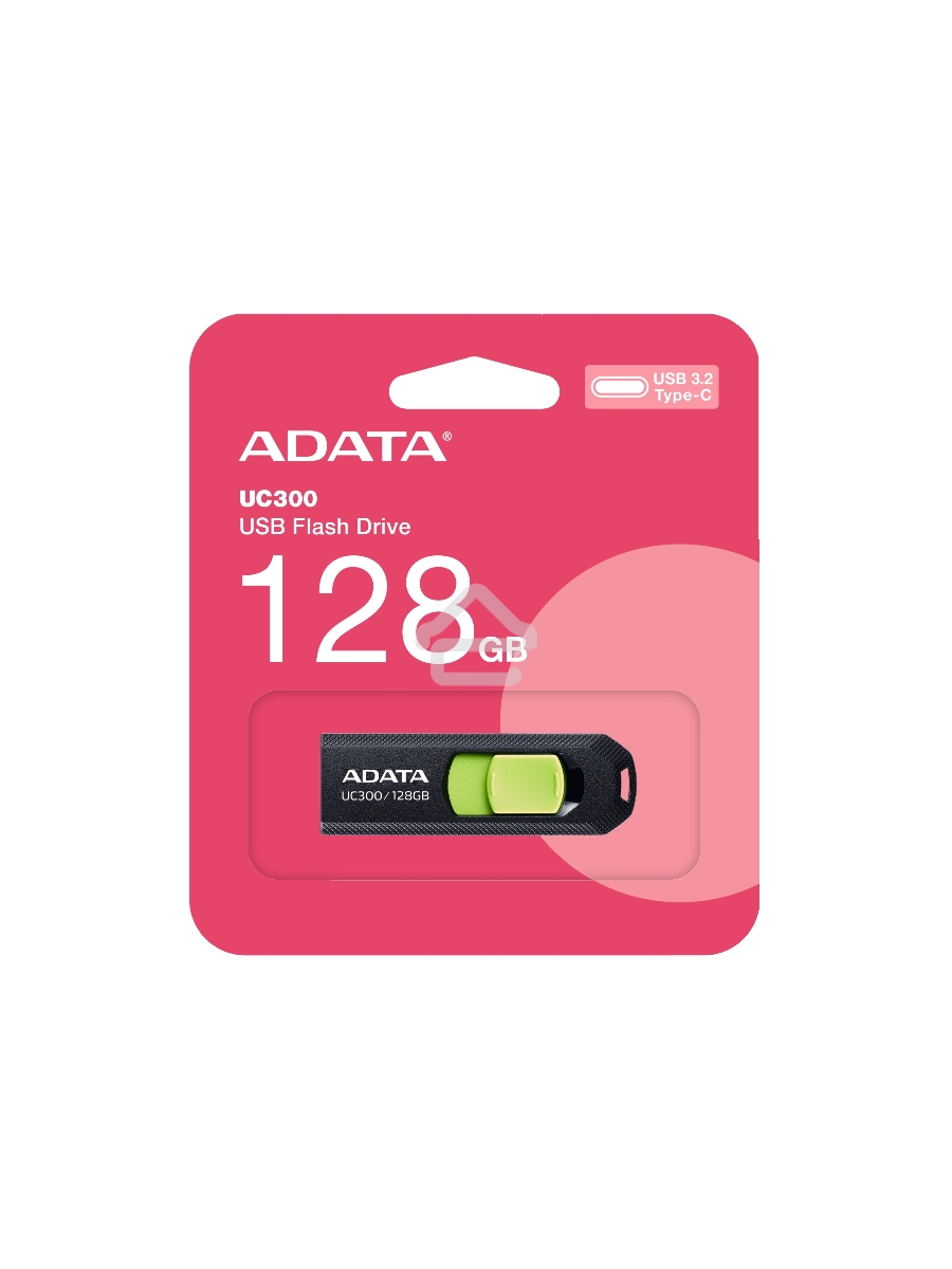 Флеш диск A-Data 128Gb Type-C UC300 ACHO-UC300-128G-RBK/GN USB3.2 черный/зеленый