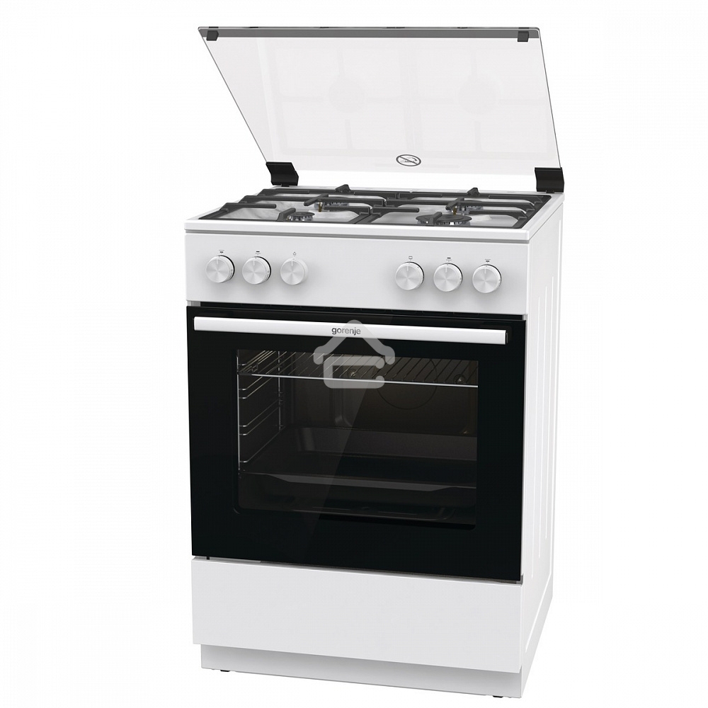 Плита газовая Gorenje GG6A11WF белый, конфорок 4 газовых, духовка 72 л, 60 см x 85 см x 60 см