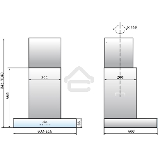 Вытяжка каминная Elikor Агат 60Н-1000-Е4Д нержавеющая сталь/белый, 59 см, 1000 куб. м/ч, 62 дБ