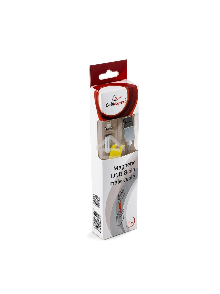 Кабель Cablexpert магнитный USB 2.0 CC-USB2-AMLMM-1M, AM/ iPhone lightning, магнитный кабель, 1м, алюминиевые разъемы, коробка