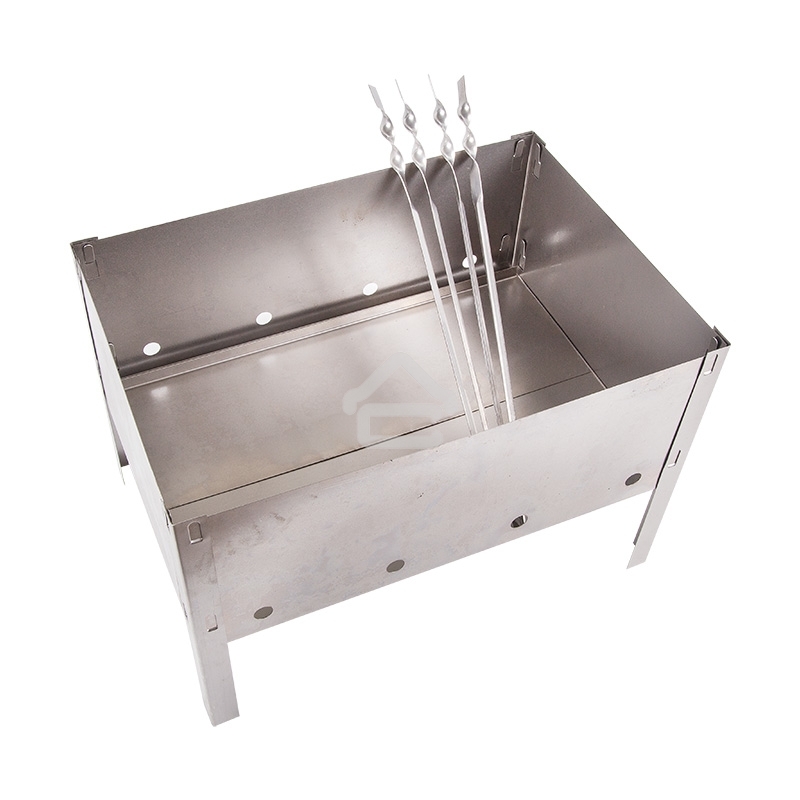 Мангал сборный со складным дном в пленке с шампурами Сокол