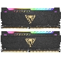 Оперативная память Patriot Viper Steel, DDR4, 32GB (2x16GB), 3600MHz, CL20, DIMM, с радиатором, RGB, черный