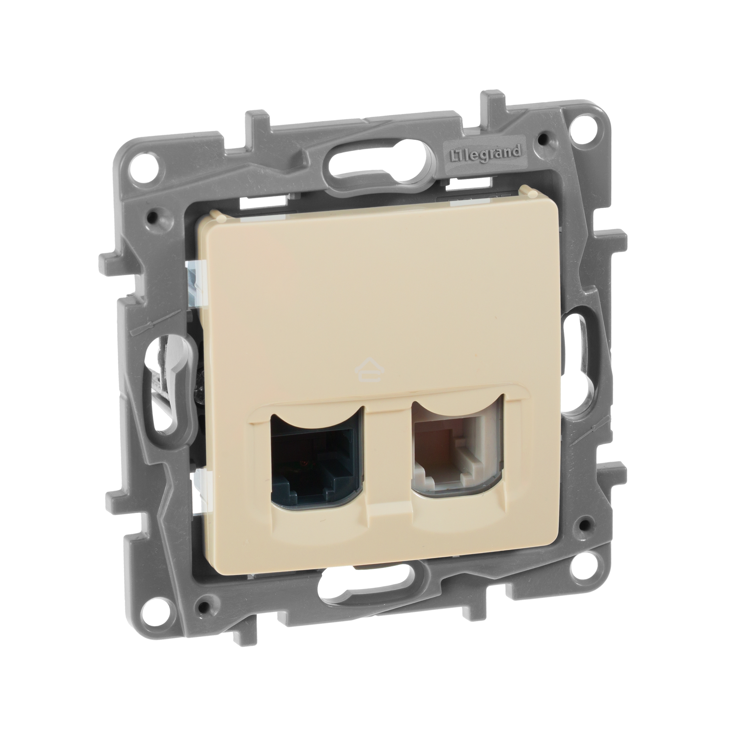 Розетка RJ11+RJ45 к. 5 UTP, сл. кость ETIKA Розетка RJ11+RJ45 к. 5 UTP, сл. кость