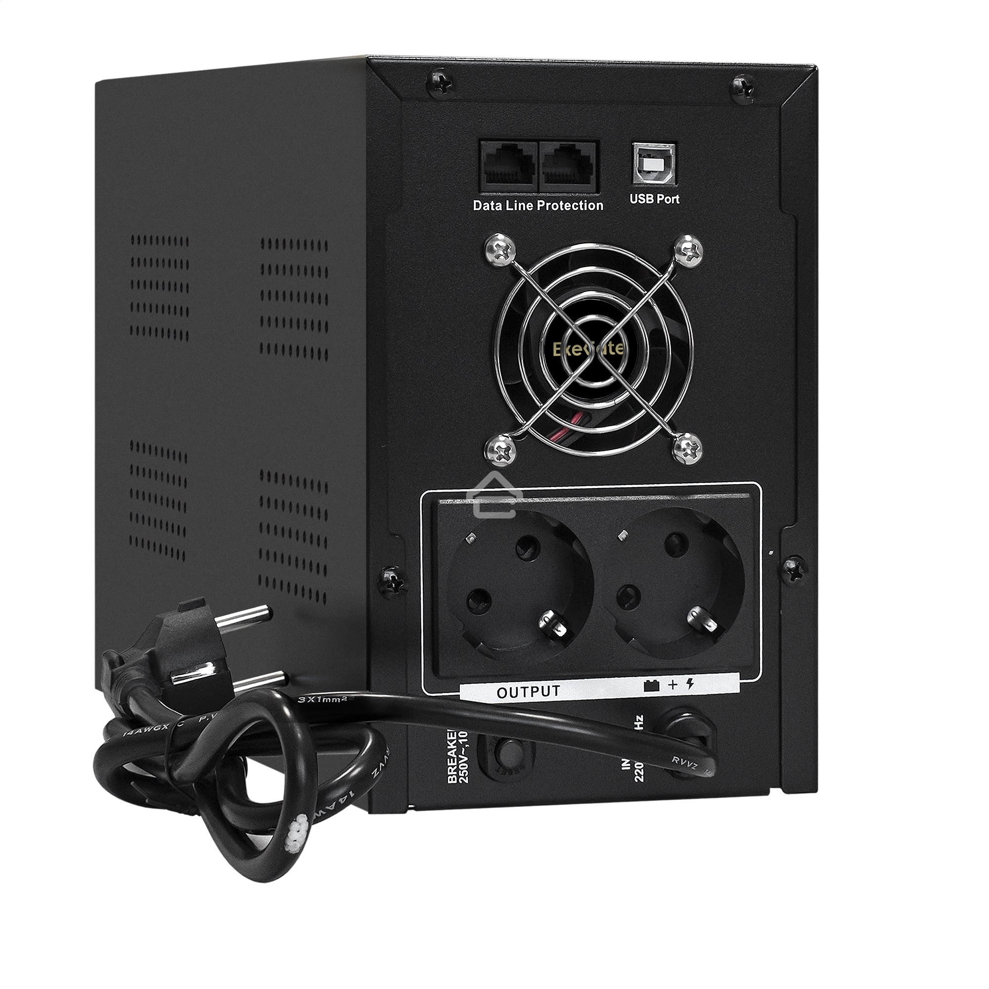 Источник бесперебойного питания ExeGate EX292613RUS SpecialPro UNB-2200.LED.AVR.2SH.RJ.USB <2200VA/1300W,LED, AVR,2*Schuko, RJ45/11, USB, металлический корпус, Black>