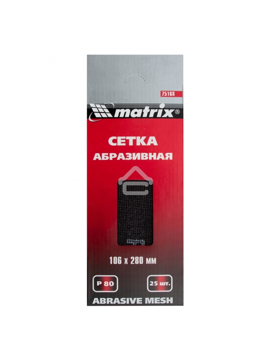 Сетка MATRIX абразивная, P 80, 106x280мм, 25шт MASTER 75168