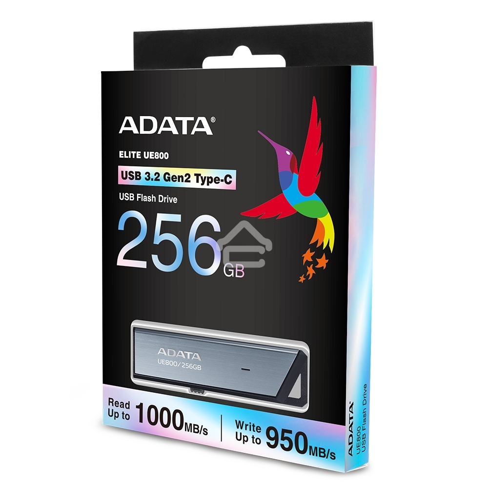 Флешка USB ADATA UE800 (AELI-UE800-256G-CSG), 256Gb, Type-C USB 3.2, R/W 1000/950, серебристый