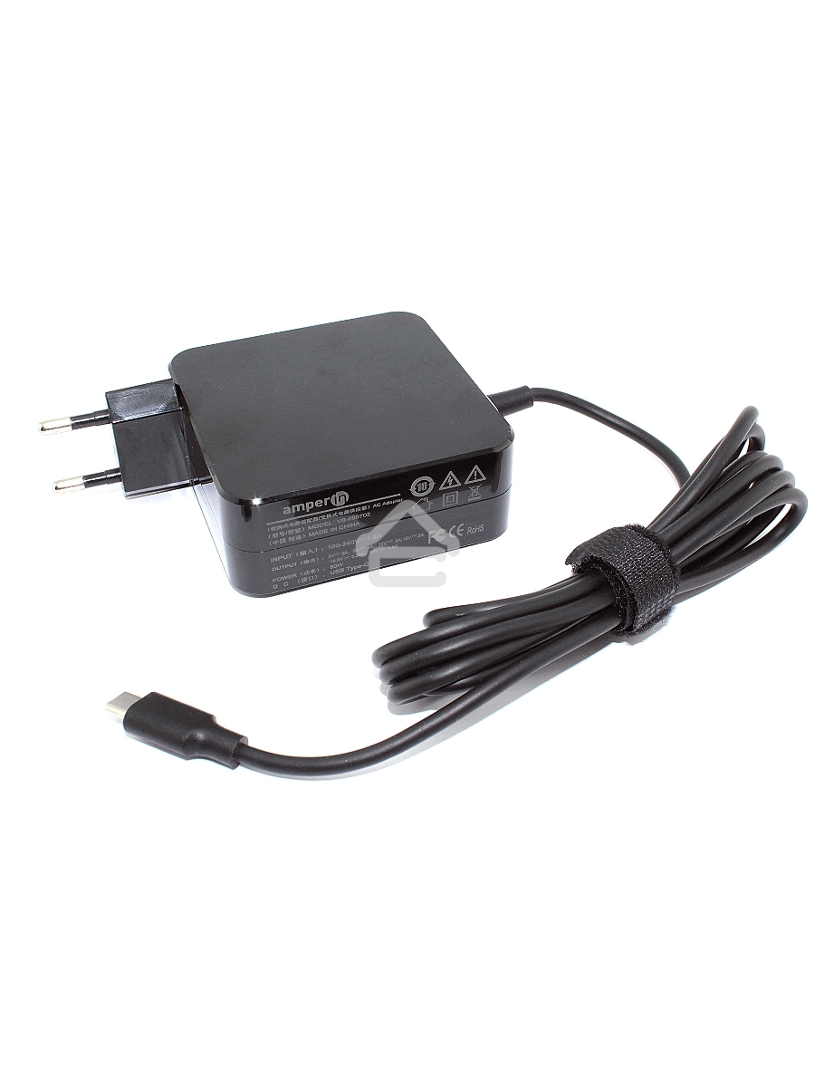 Блок питания (сетевой адаптер) Amperin 5V 3A - 20V 4,5A 90W Type-C, квадратный корпус