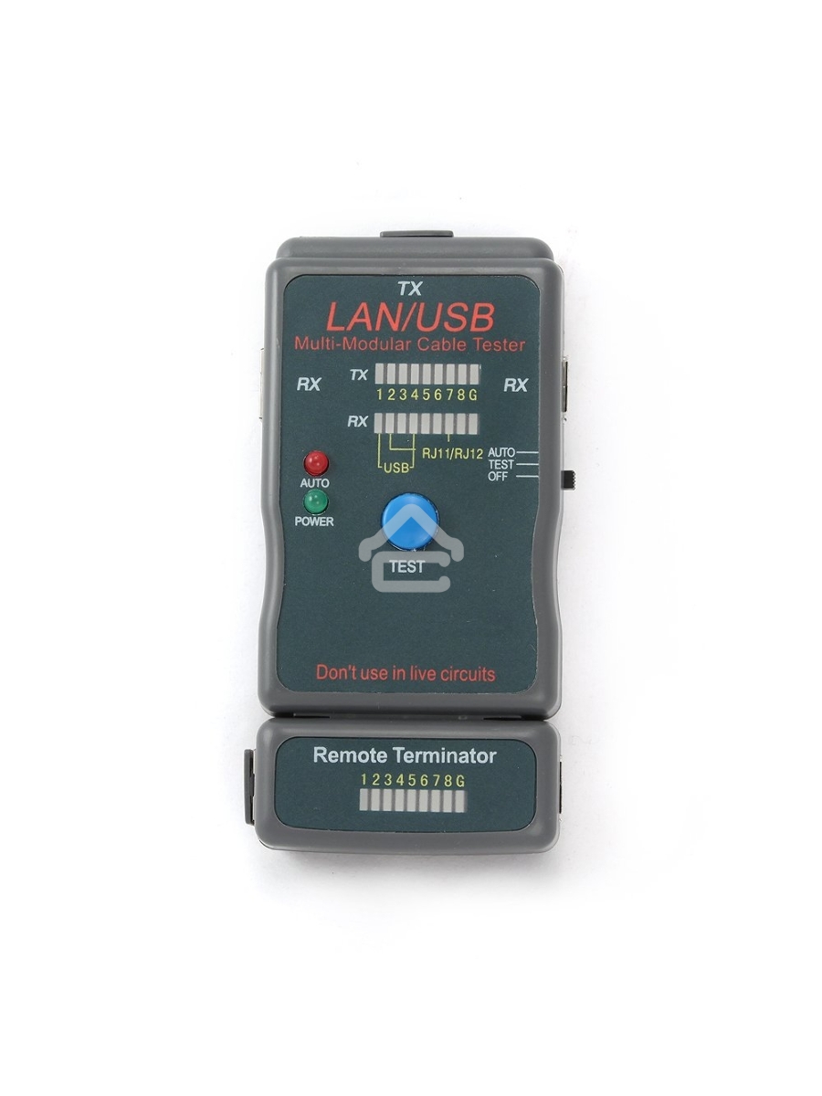 Тестер LAN Cablexpert NCT-2, 100/1000 Base-TX, для UTP, STP, RJ-11, USB-кабеля