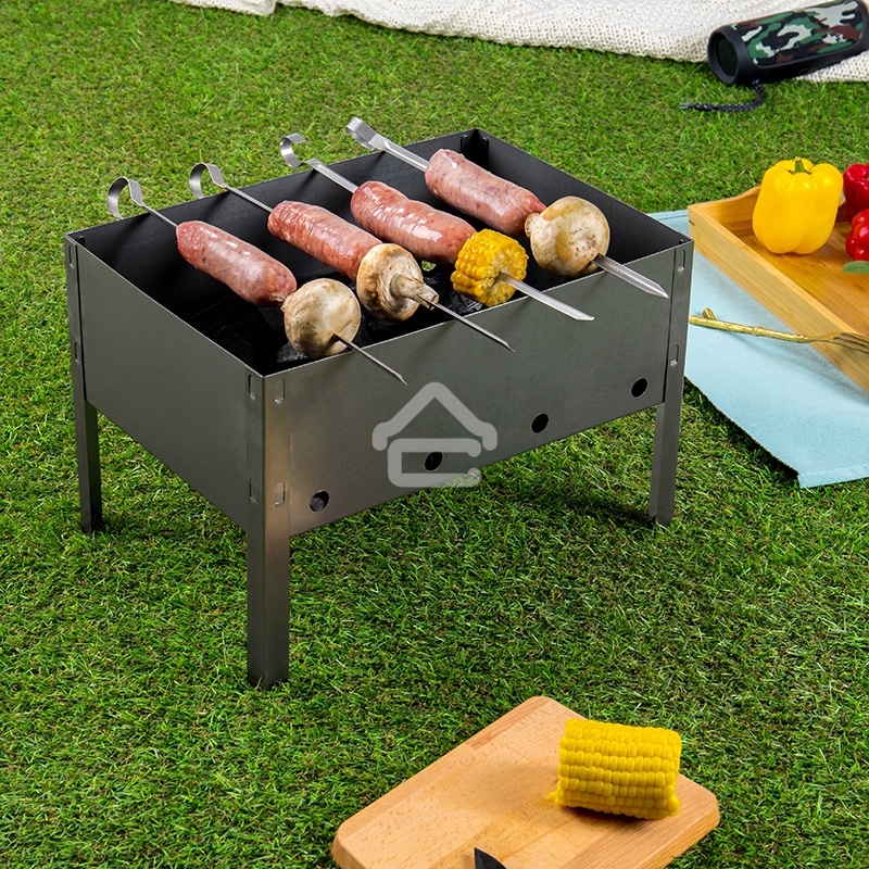 Мангал сборный со складным дном в пленке с шампурами Сокол