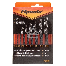 Набор сверл по металлу Sparta,3-10 мм, HSS,8 шт.цилиндрический хвостовик