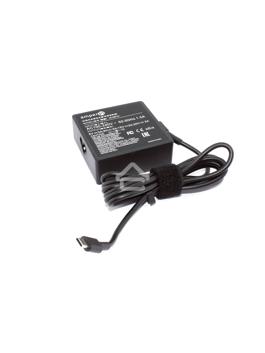 Блок питания (сетевой адаптер) Amperin 5V 3A - 20V 5A 100W Type-C, квадратный корпус