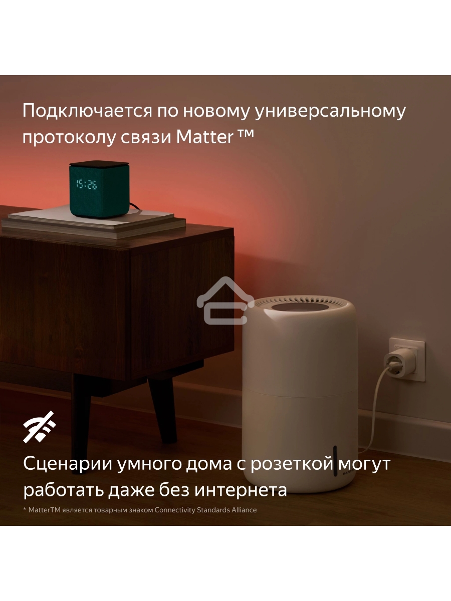 Умная розетка Yandex Matter EUBT Wi-Fi черный (YNDX-00540BLK)