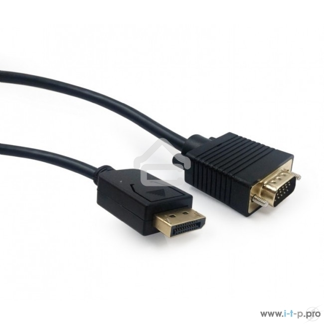 Кабель DisplayPort->VGA Cablexpert CCP-DPM-VGAM-10, 3м, 20M/15M, черный, экран, пакет