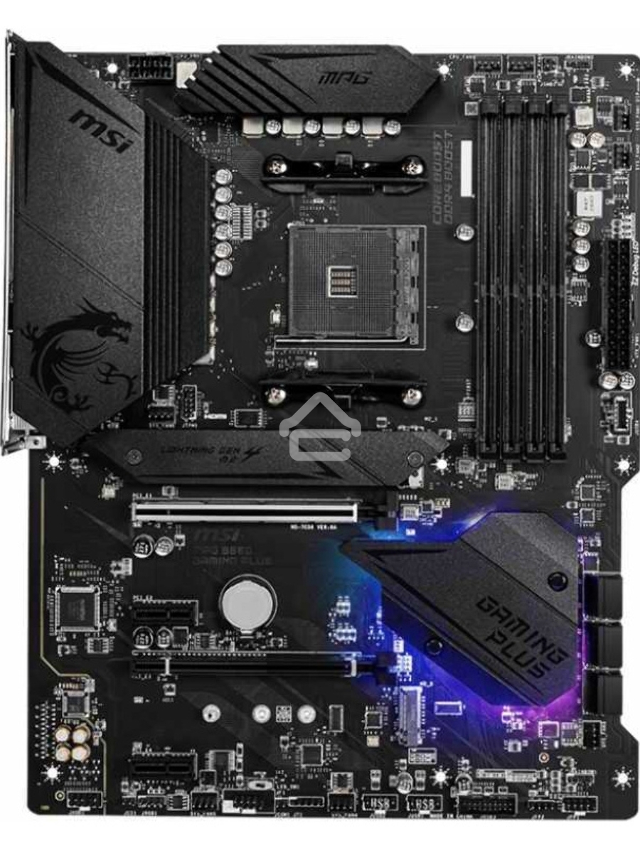 Материнская плата MSI MPG B550 GAMING PLUS, AM4, AMD B550, 4xDDR4, 6xSATA, 2xM.2, 1xPCI-E 4.0 x16, 1xPCI-E 3.0 x4, 2xPCI-E x1, 1xHDMI, 1xDP, 1x 1Gb LAN, 4xUSB-A 2.0, 2xUSB-A 3.2 Gen 1, 1xUSB-A 3.2 Gen 2, 1xUSB-C 3.2 Gen 2, 5x3.5 мм, 7.1, ATX