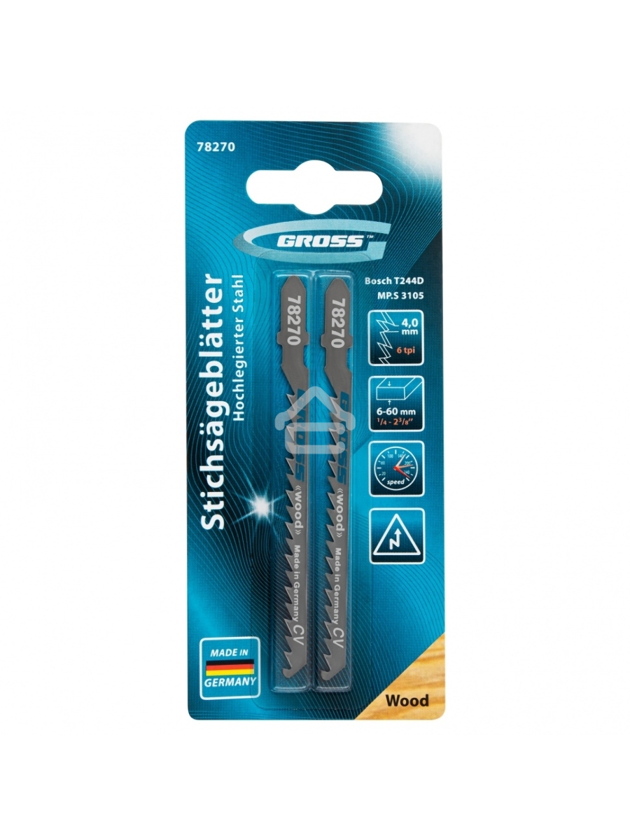 Полотна для электролобзика GROSS по дереву, 2 шт.( 3105 - T244D ) 78270