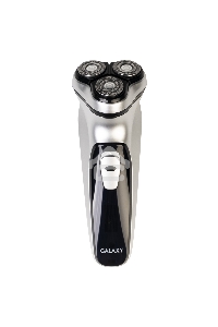 Бритва Galaxy Line GL 4209, серебряный с черным, роторная, аккумуляторная, 5 Вт, Li-Ion аккумулятор емкостью 600 мА*ч, время непрерывной работы до 1,5 ч, ножи из нержавеющей стали, 3 независимые плавающие головки, возможность промывки бреющего блока, инди