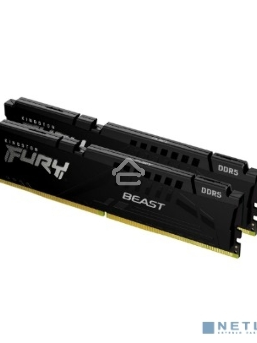 Оперативная память Kingston Fury Beast, DDR5, 16GB (2x8GB), 5600MHz, CL36, DIMM, с радиаторами, черный