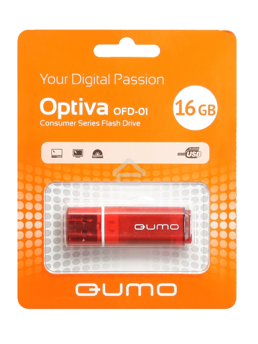 Флэш Диск QUMO 16GB Optiva 01 Red QM16GUD-OP1-red