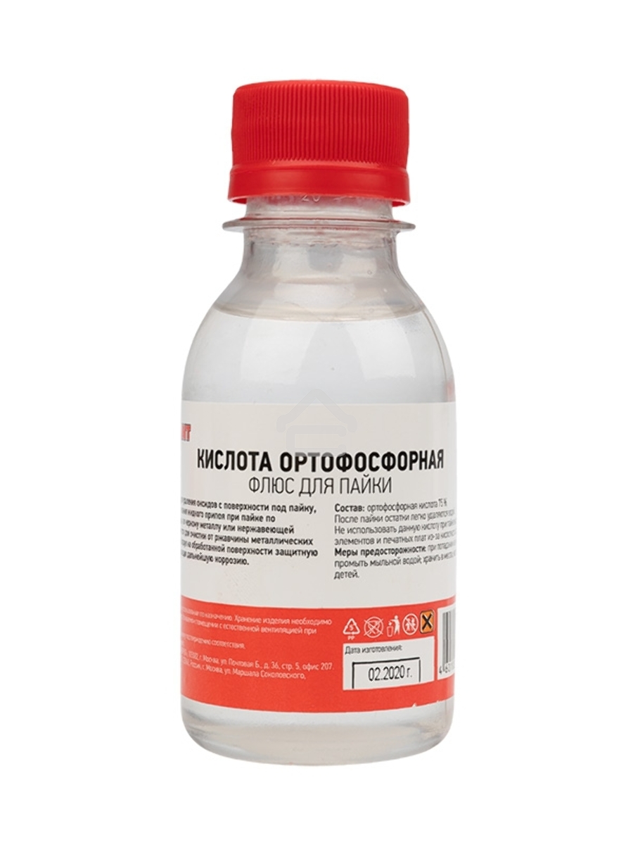 Флюс для пайки Rexant, КИСЛОТА ОРТОФОСФОРНАЯ, 100 мл, флакон