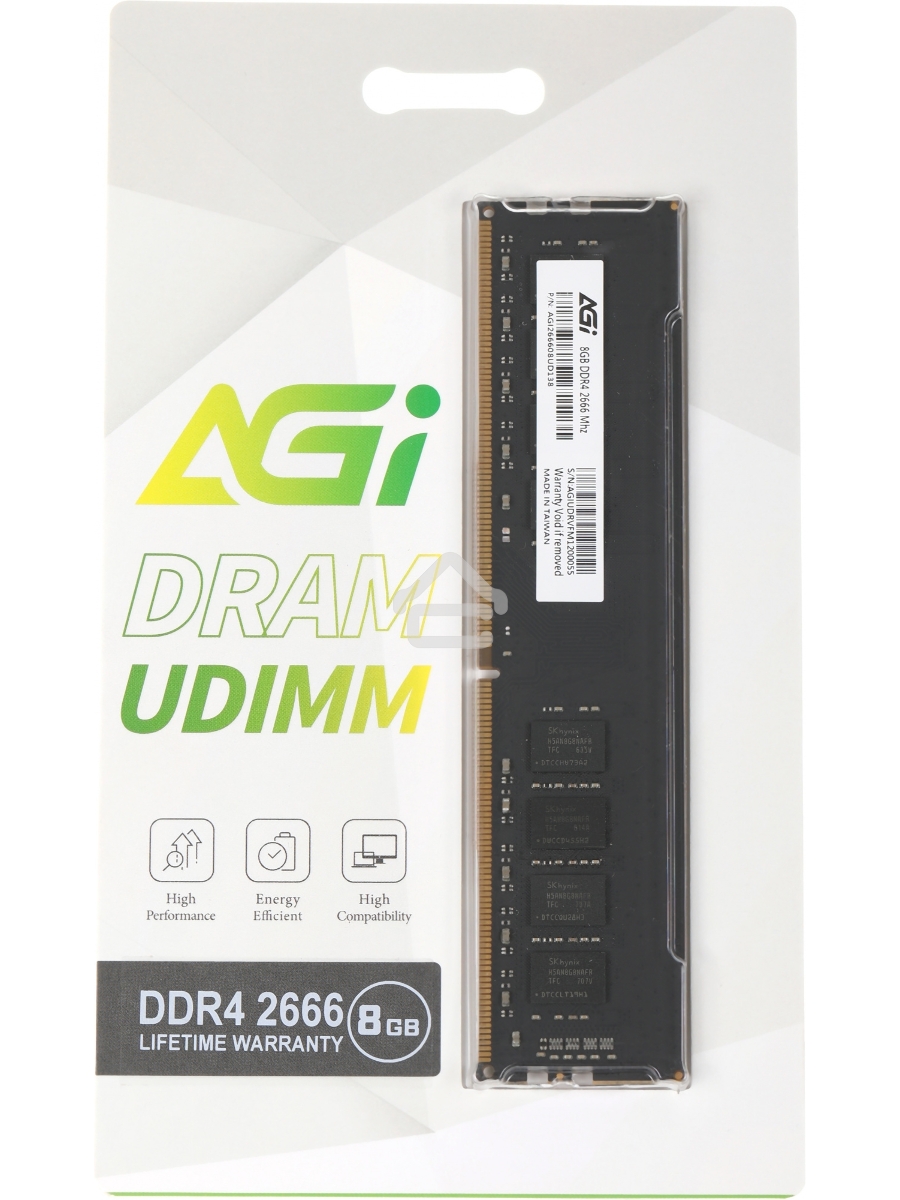Оперативная память AGI, DDR4, 8GB (1x8 GB), 2666 MHz, CL19, DIMM