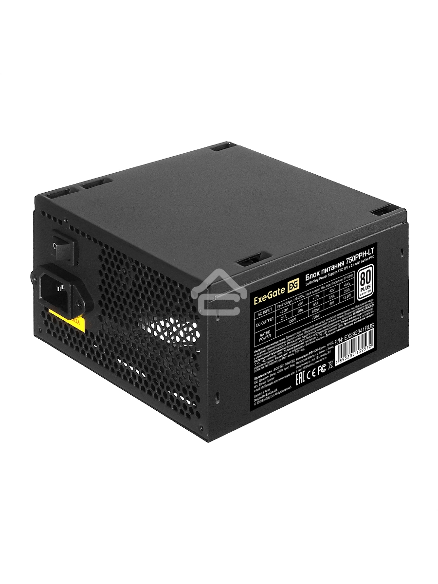 Блок питания ExeGate 750PPH-LT-OEM RTL (EX292341RUS-OEM), 750Вт, 80 PLUS, 120мм, черный