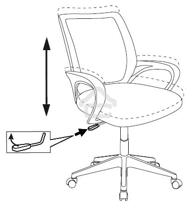 Кресло компьютерное Бюрократ CH-W695NLT TW-04 TW-12 темно-серый, сетка/ткань, крестовина пластик, пластик белый