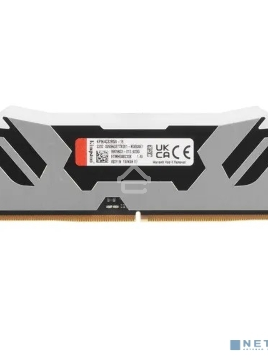 Оперативная память Kingston Fury Renegade, DDR5, 16GB (1x16GB), 6400MHz, CL32, DIMM, с радиатором, RGB, серебристый/черный