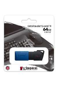 Флеш диск Kingston 64Gb DataTraveler Exodia M DTXM/64GB USB3.0 черный/синий
