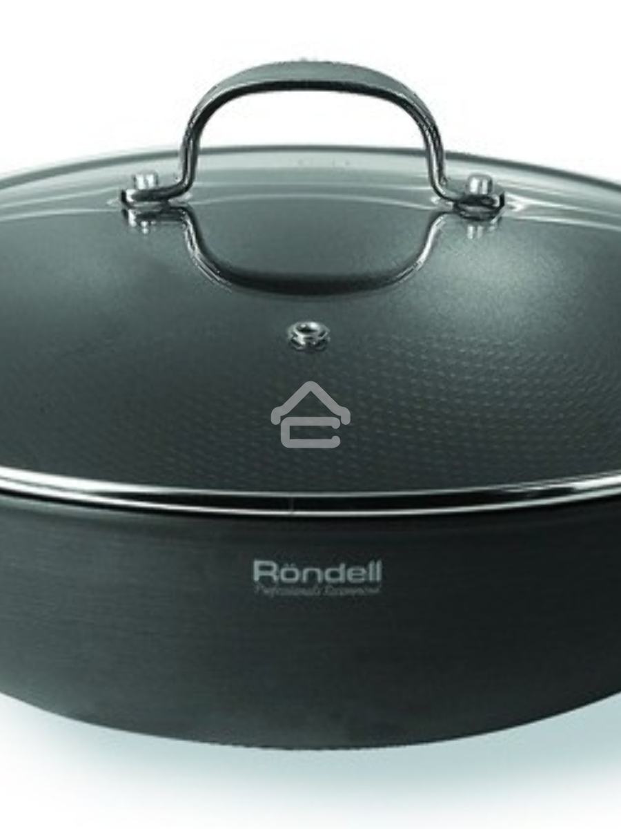 Вок RONDELL RDA-114 Вок 32см RONDELL Вок RDA-114, с кр 32 см (4,6 л). Материал: Штампованный алюминий. Основной цвет: Мокрый асфальт. Технология: Двустороннее анодирование - 39-44 мкн, исключает взаимодействие пищи с алюминием. Внутреннее покрытие: TriTit