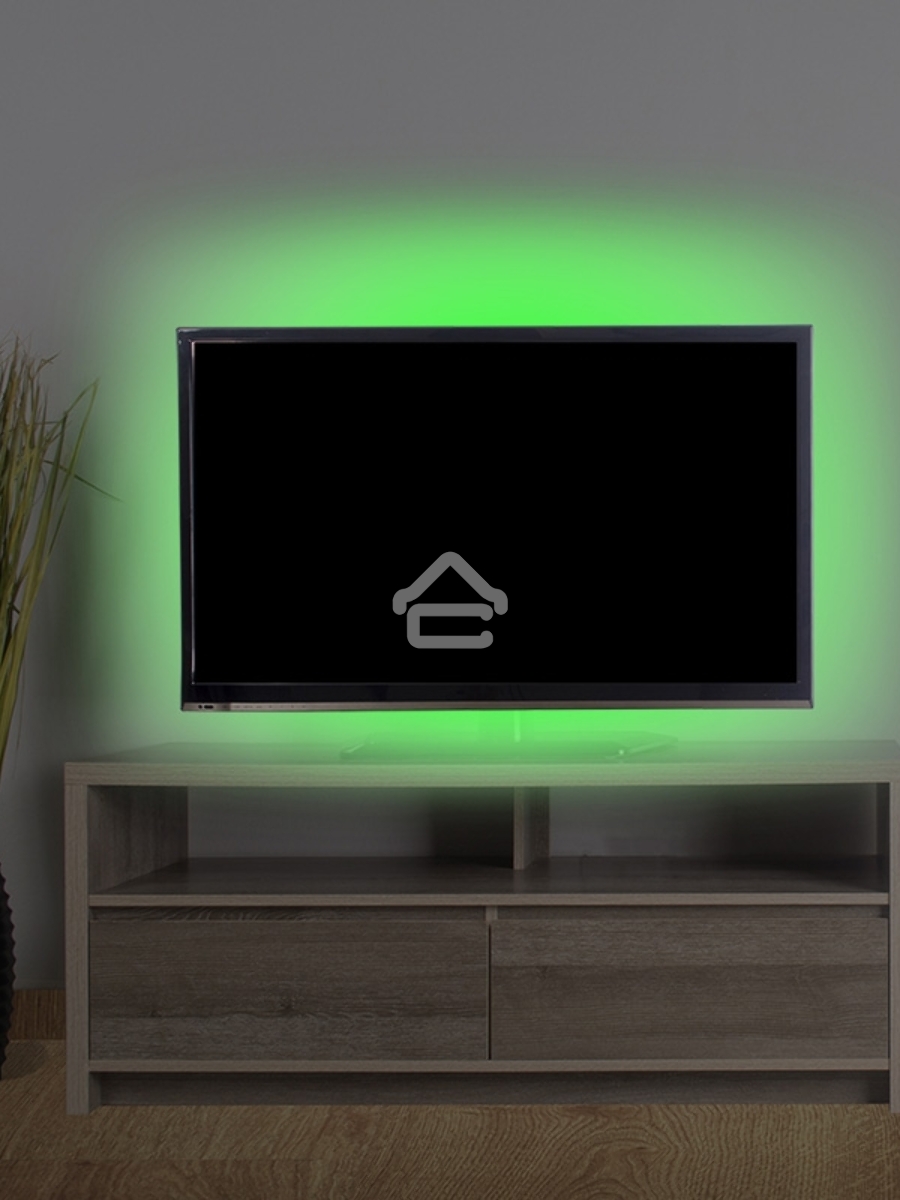 Лента LED с USB коннектором 5 В, 8 мм, IP65, SMD 2835, 60 LED/m, цвет свечения зеленый