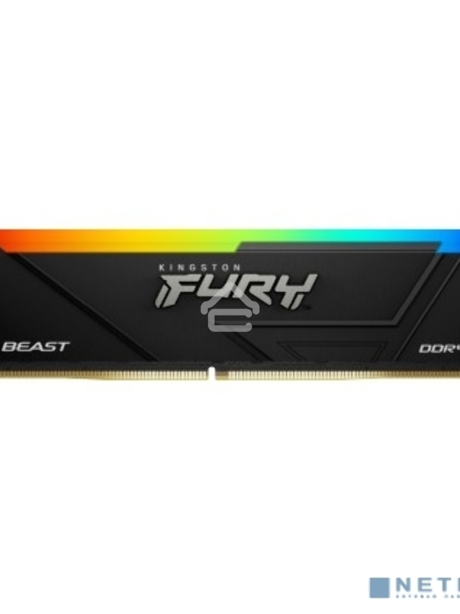 Оперативная память Kingston Fury Beast, DDR4, 32GB (1x32GB), 3200MHz, CL16, DIMM, с радиатором, RGB, чёрный