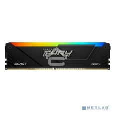 Оперативная память Kingston Fury Beast, DDR4, 32GB (1x32GB), 3200MHz, CL16, DIMM, с радиатором, RGB, черный