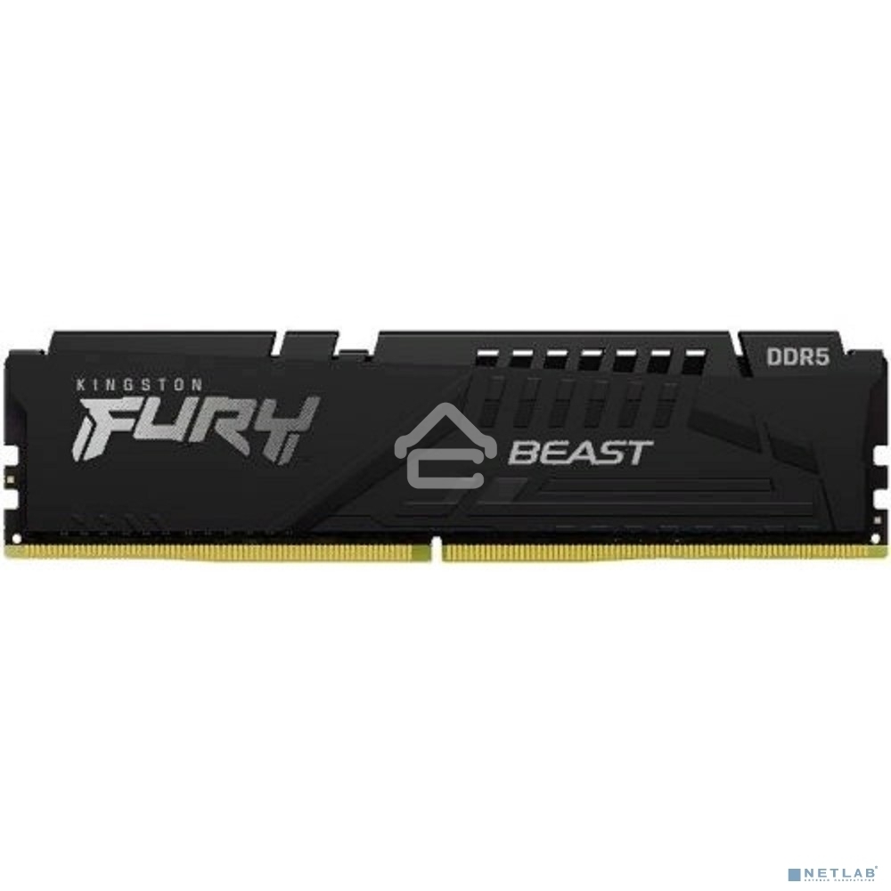 Оперативная память Kingston Fury Beast Black, DDR5, 32GB (1x32 GB), 6000 MHz, CL36, DIMM, радиатор, черный