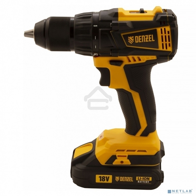 Дрель-шуруповерт аккумуляторная Denzel BLDL-IB-18-02, 18В, 2 АКБ, Кейс