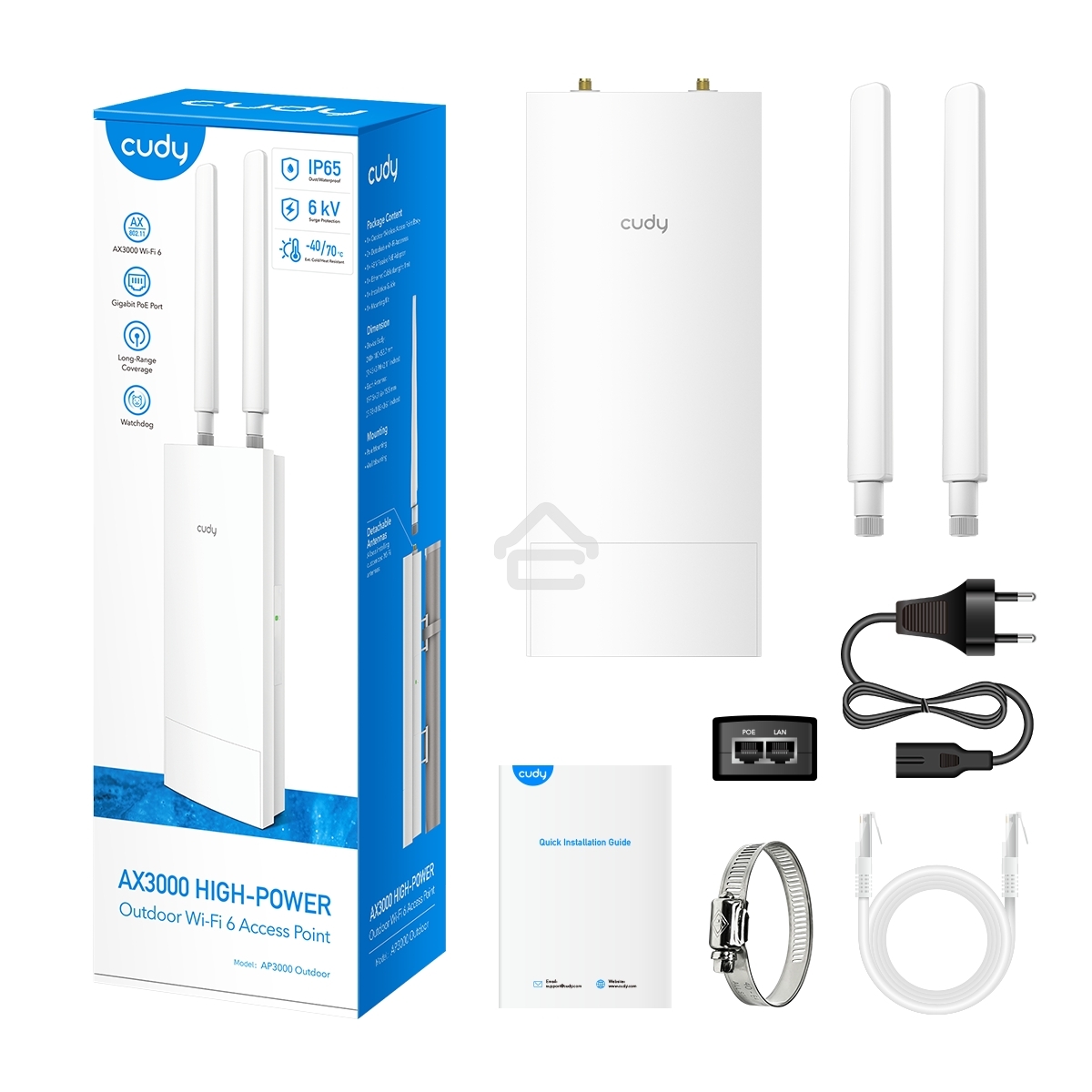 Точка доступа CUDY AP3000 Outdoor, белый