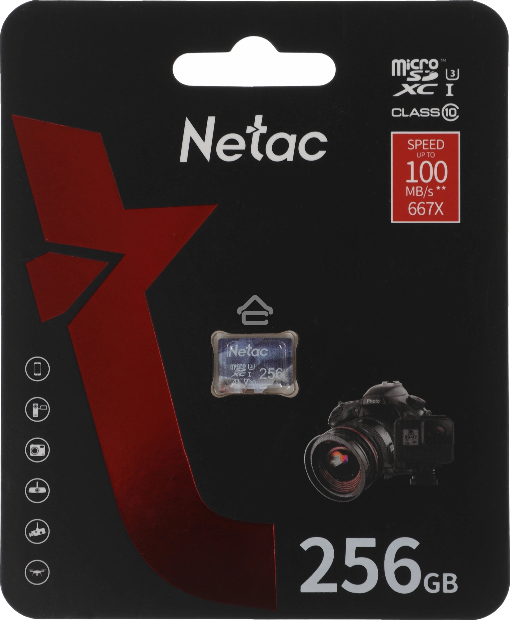 Флеш карта microSDHC 256Gb Netac P500 ULTRA NT02P500ULT-256G-S (без SD адаптера) 100Mb/s