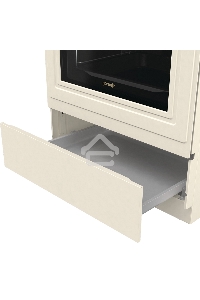 Газовая плита Gorenje GKS6C71CLI, электрическая духовка, металлическая крышка, чугун, слоновая кость