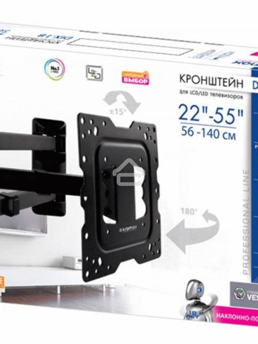Кронштейн Kromax DIX-18 BLACK(для LED/LCD телевизоров 22
