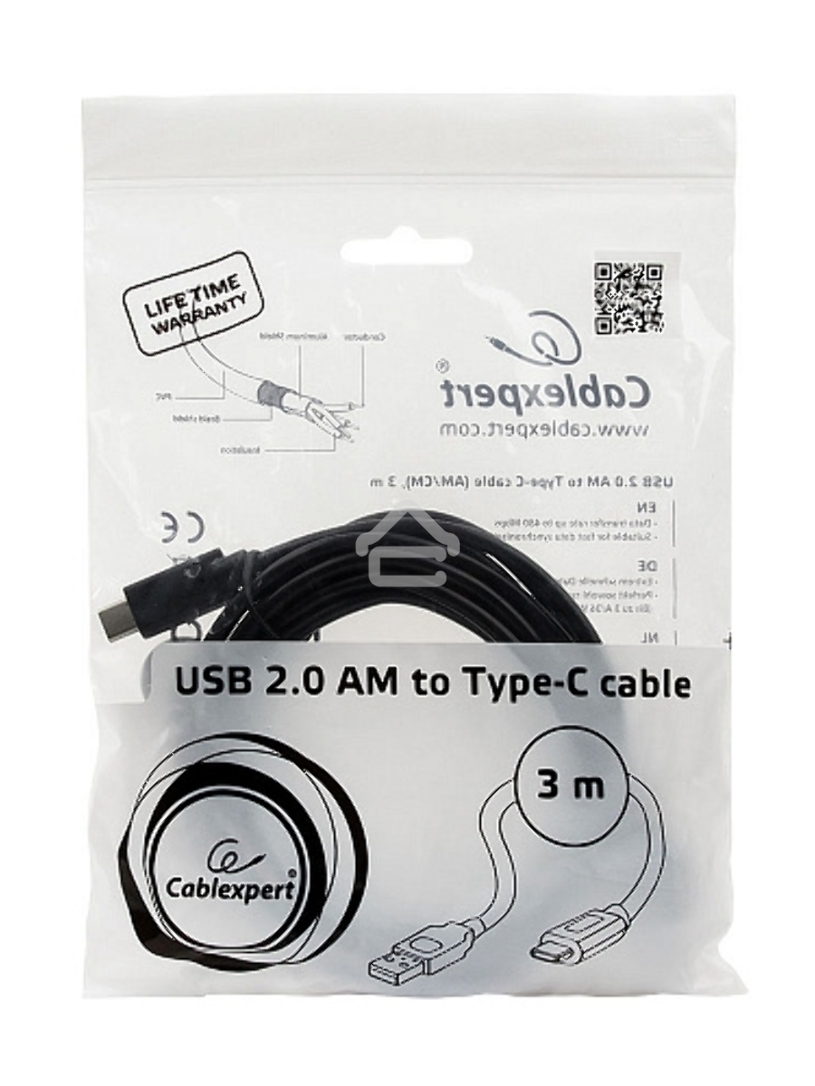 Кабель Cablexpert CCP-USB2-AMCM-10 USB2.0 AM/USB3.1TypeC, 3м, 