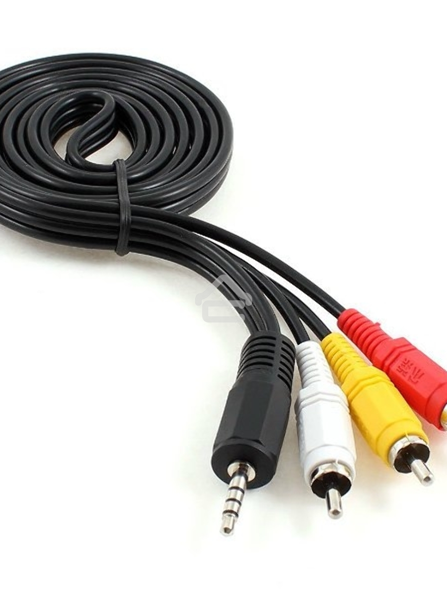 Кабель аудио/видео Cablexpert CCA-4P2R-2M, Jack3.5 4pin папа->3х RCA папа, 2м, черный