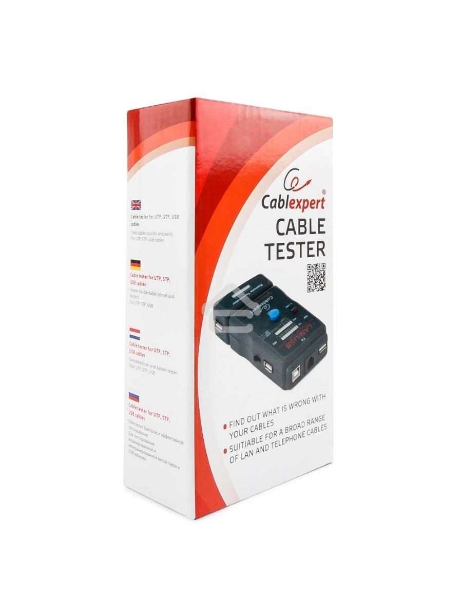 Тестер LAN Cablexpert NCT-2, 100/1000 Base-TX, для UTP, STP, RJ-11, USB-кабеля