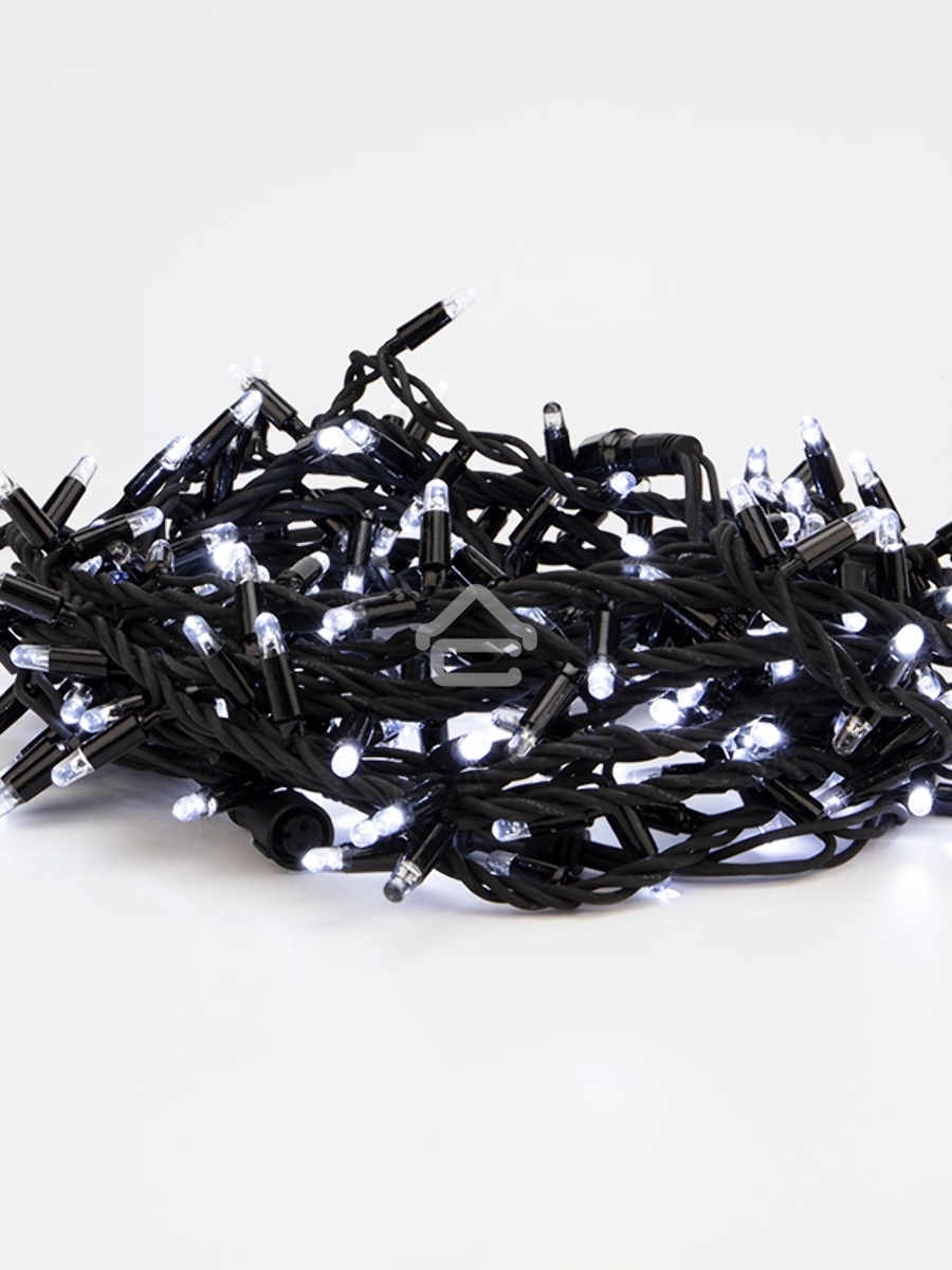Гирлянда модульная «Дюраплей LED» 10 м, 200 LED, черный каучук, цвет свечения белый с эффектом мерцания NEON-NIGHT