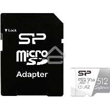 Флеш карта microSDXC 512Gb Class10 Silicon Power SP512GbSTXDA2V20SP Superior + adapter