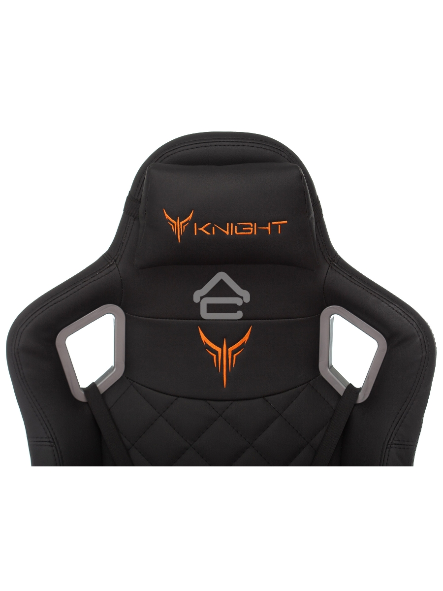 Кресло игровое Knight TITAN черный ромбик эко.кожа с подголов. крестовина металл