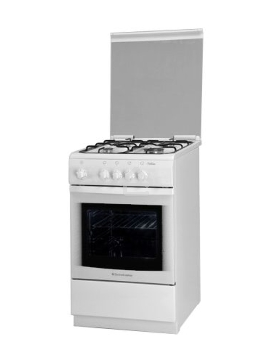 Плита газовая De Luxe 506040.05Г (КР) белый, конфорок 4 шт, духовка 54 л, 50 см x 85 см x 60 см