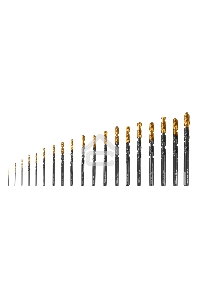 Набор сверл по металлу, 1-10 мм, HSS-Tin, Golden Tip, 19 шт  Denzel