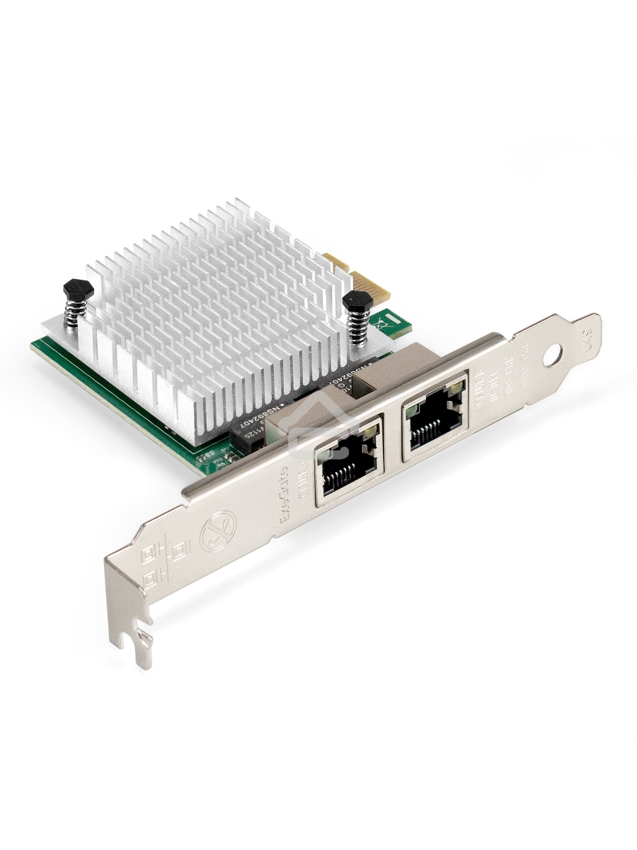 Сетевой адаптер ExeGate EXE-562 (PCI-E x1 v2.0, 2xRJ45, UTP 10/100/1000Mbps, Realtek Chipset RTL8111F)