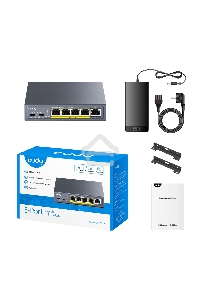 Коммутатор Cudy GS1005P (L2) 5x1Гбит/с 5PoE 60W неуправляемый
