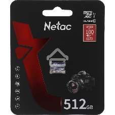 Флеш карта microSDHC 512Gb Netac P500 ULTRA NT02P500ULT-512G-S (без SD адаптера) 100Mb/s
